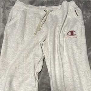 Champion Gray Sweatpants Relaxed Fit Fleece